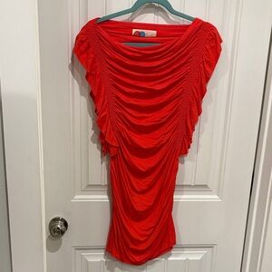 Free People Red Ruched Dress